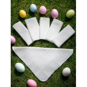 Pieros Baby 00103 Penye Beyaz Kenarlı Ağız Mendili 6 Adet 20x20 cm