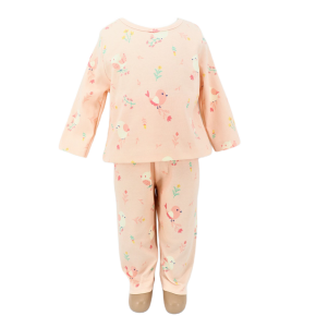  Kız Bebek Pijama Badi ve Pantolon 2'li Takım